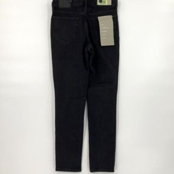 NWT Everlane Black Denim Organic Cotton The Slim Fit Cropped Jeans Size 30x32 - Picture 3 of 14